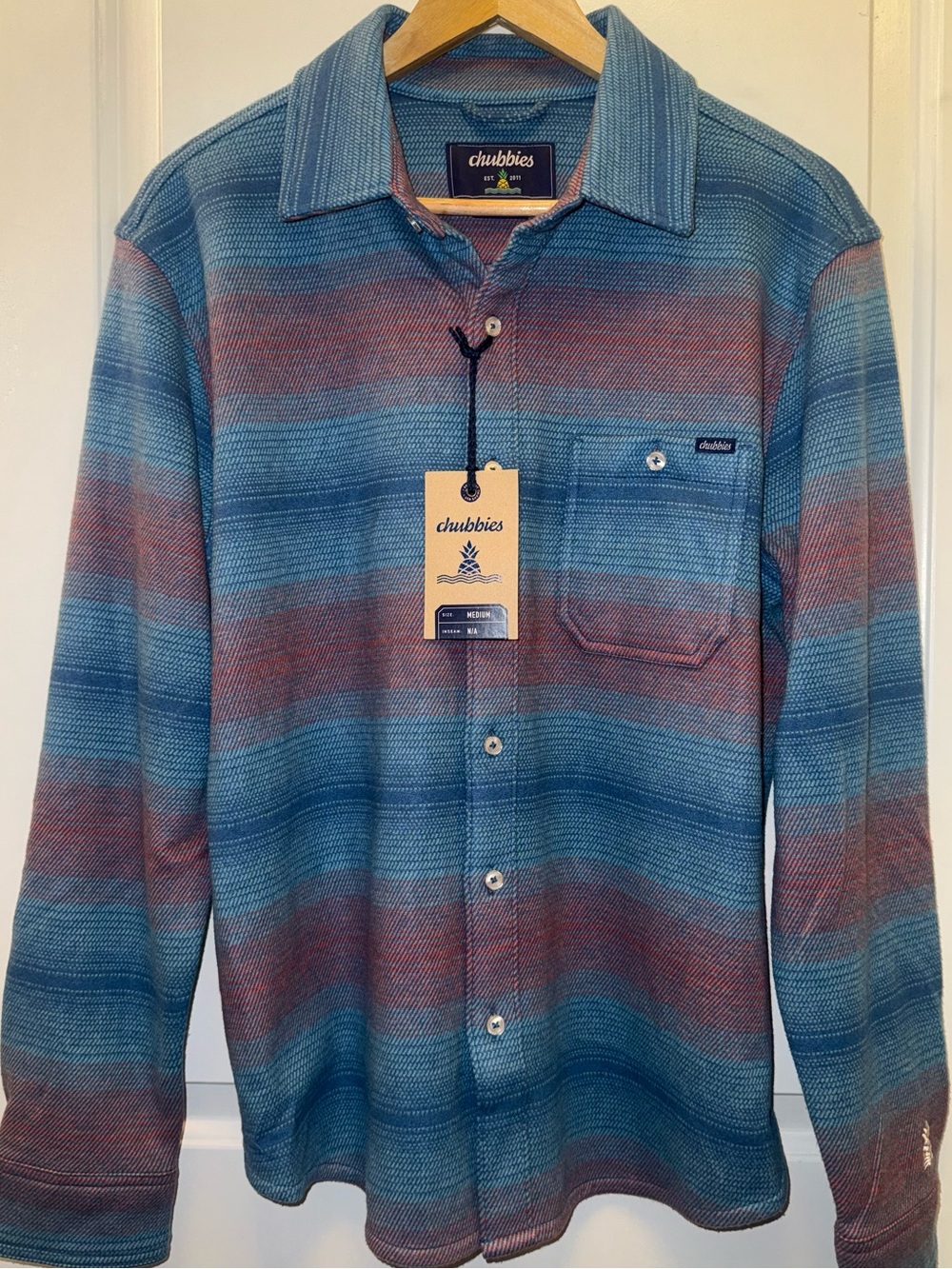 NWT Chubbies “The Sunset Stripe” Soft Brushed Knit Overshirt